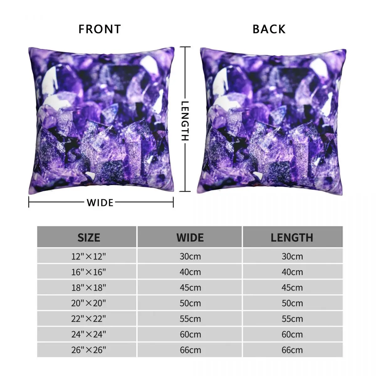 Amethyst Pillowcase Polyester Linen Velvet Pattern Zip Decor Pillow Case Home Cushion Cover 45x45