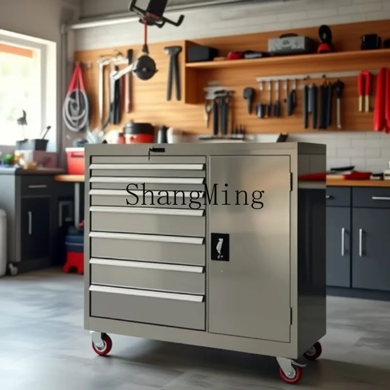 

CL Workshop Mechanic Repair Tool Cart with Brake Workstation Special Hand Push Cart Floor Stainless Steel Tool Cabinet