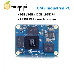 Orange Pi CM5 RK3588S LPDDR4 4/8/16GB 32GB eMMC 2*2.5G Ethernet WiFi-5+BT5.0 with BLE Development Board Compute Module 5