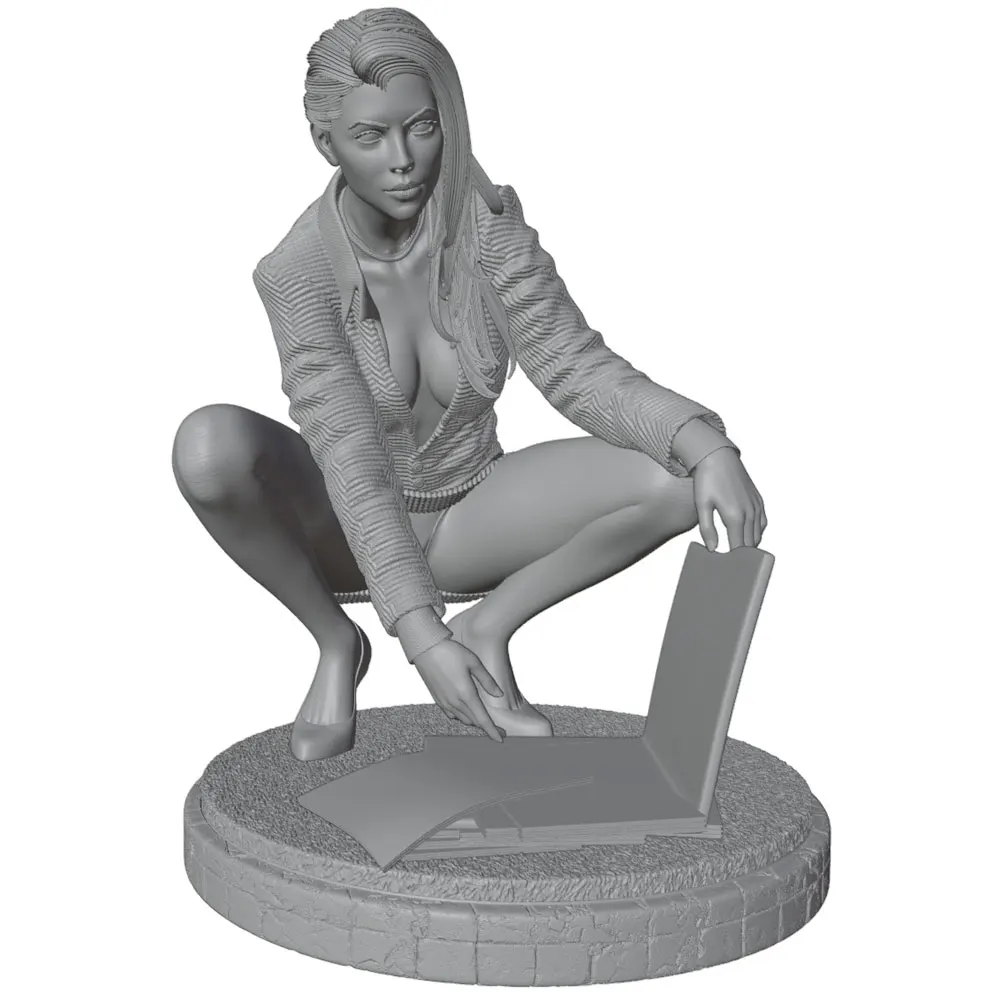 1/24 Sexy Girl Resin Model Kits GK Miniature 3D Printed Gray Model Figurine DIY Doll Collection Unassembled And Unpainted