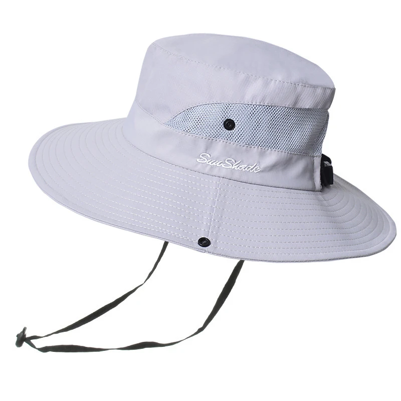 Bucket Hats for Women UV Protection Foldable Horsetail Hole Fisherman\'s Hat Big Wide-Brim Visor Men Fishing Hunting Climbing Cap