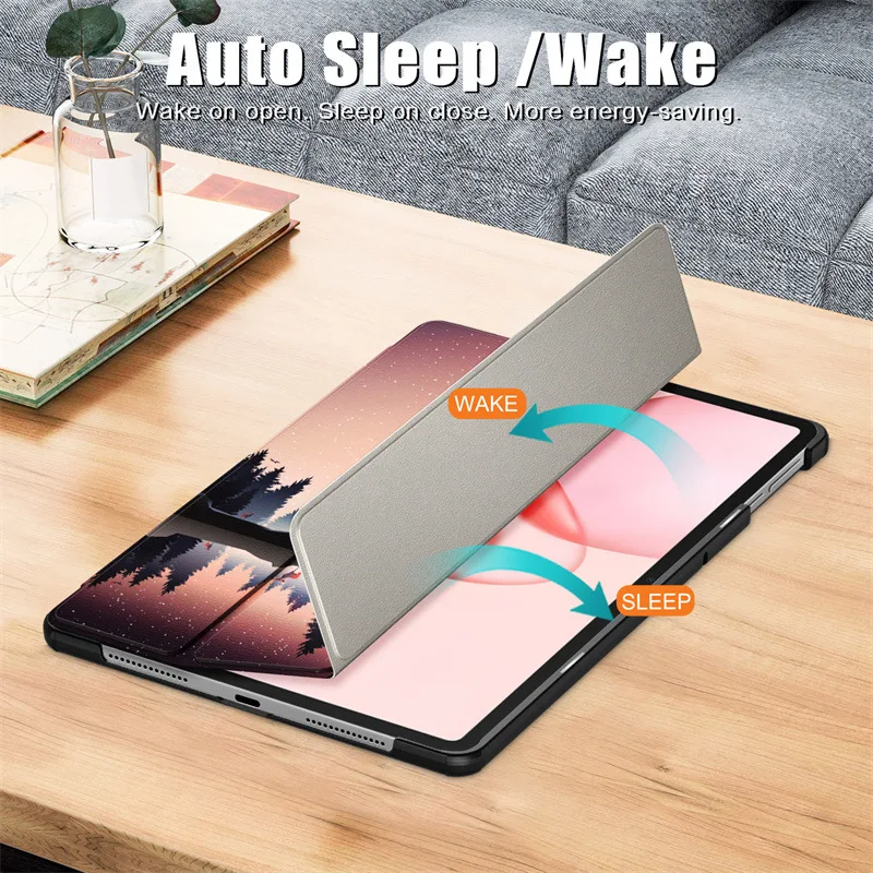 Dreifach Faltbare Hülle für Honor Pad 10 12,1 Zoll mit Auto-Wach-/Schlaf-Funktion Stoßfeste Kunstleder-Abdeckung für Huawei – Detail 4
