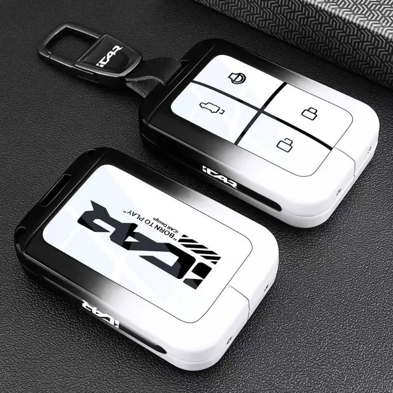 

NFC Card Cover for Chery ICAR V27 (New Energy), Heavy Duty Metal KeyCase Shell with Keychain, Anti-Bend & Scratch Proof
