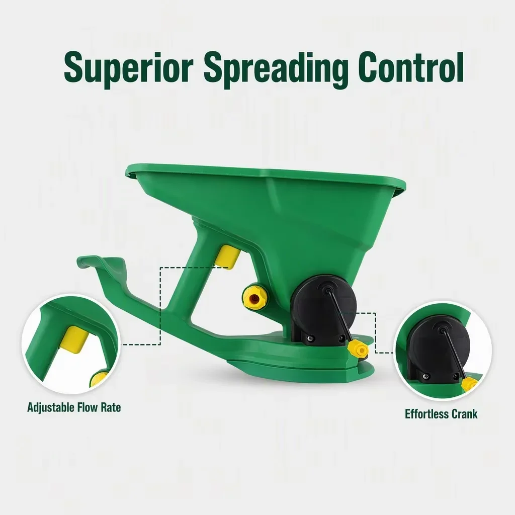 New Handheld Seeder, Small Hand-Cranked Seeder for Lawn Seeds, Farm Fertilizer, and Household Broadcasting