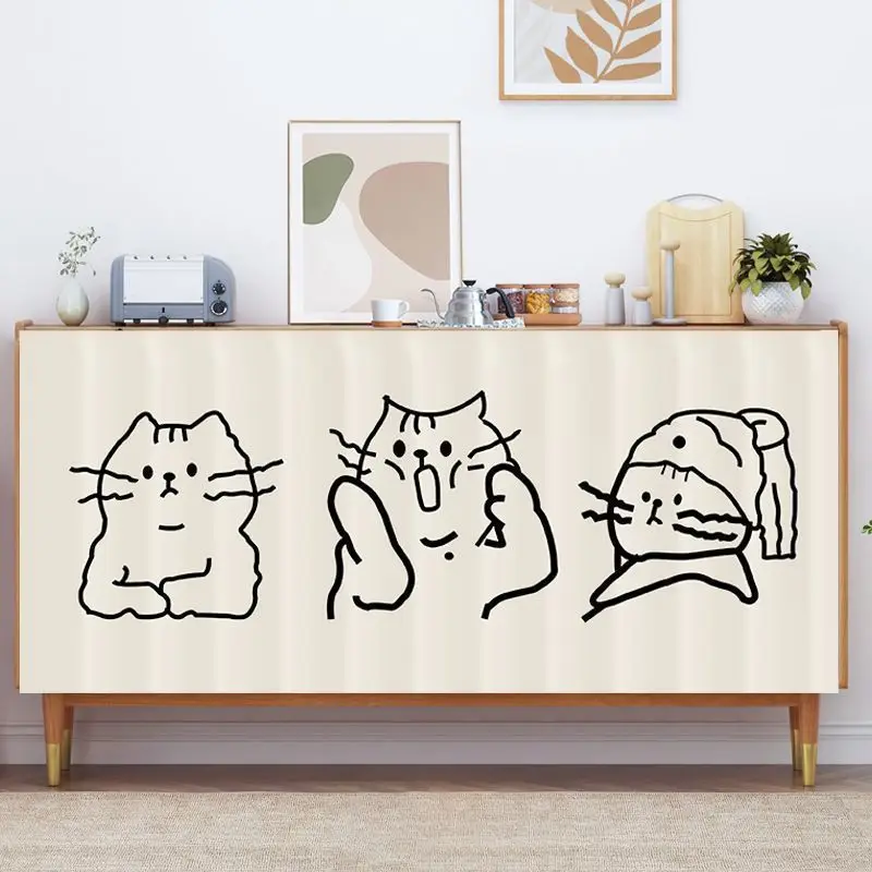 VIKAMA No Drill Self-Adhesive Cabinet Cover Curtain Dustproof Half for Kitchen Storage Shelf Shoe Rack Wardrobe, Decor