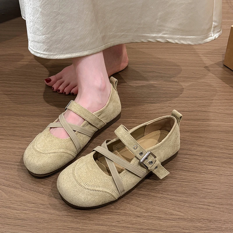 Outdoor Shallow Ladies Flats Fashion Narrow Band Women Mary Jane Shoes Breathable Walking Shoe Novelty Belt Buckle Casual Shoes view 2