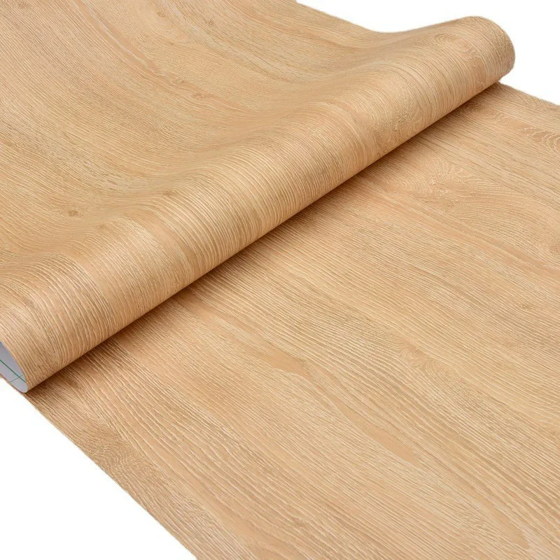 5M Desktop Sticker Self-Adhesive Oak Wood Grain Wallpaper Waterproof Oil-Resistant Book Table Top Surface Furniture Renovation