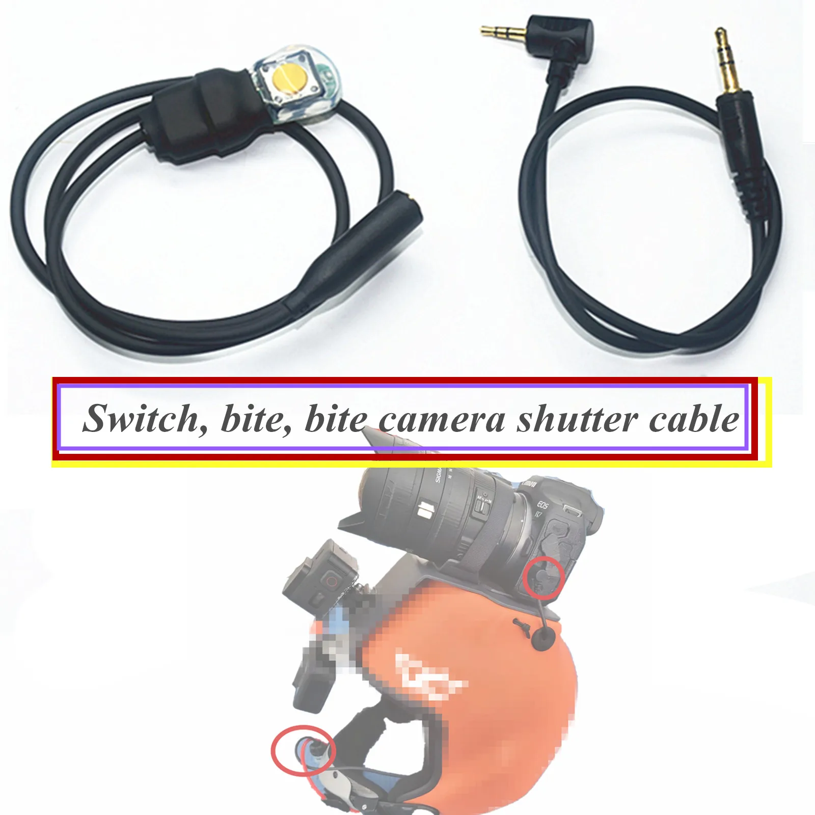 Bite mouth camera key switch release shutter connection cable suitable for parachute photography underwater photography wing-mou