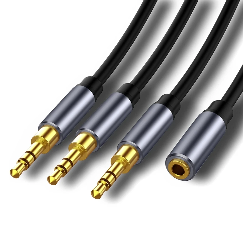 Cable de Audio de 3,5mm hembra a 3 puertos, 3,5mm macho/hembra a 3,5mm 3 puertos, 3,5mm hembra/3,5mm macho a 3 puertos, 3,5mm hembra