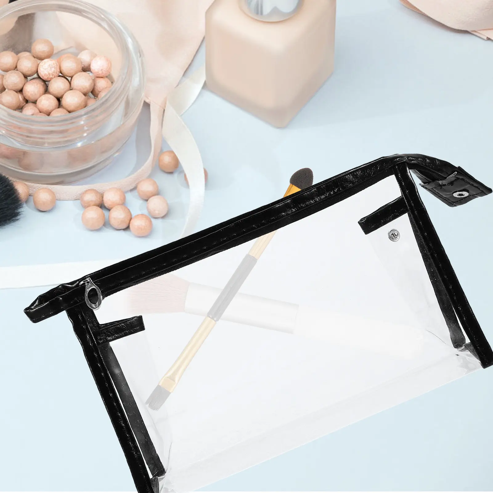 

4Pcs Waterproof Transparent Makeup Bag Portable Organizer Travel Toiletry Storage Pouch Zipper Closure Lightweight