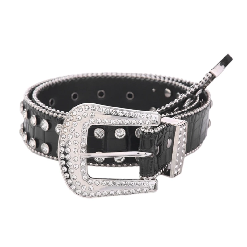 

Blingbling Waist Belt for Lady Casual Street Hiphop Belt Rhinestones Waiststrap for Jeans Pants Fashion Decorative Belt