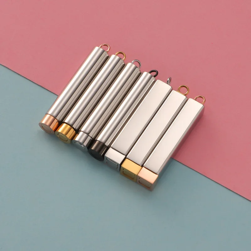 

10pcs/lot Hot mirror stainless steel nesting doll accessories DIY cylindrical cuboid telescopic rod pendant