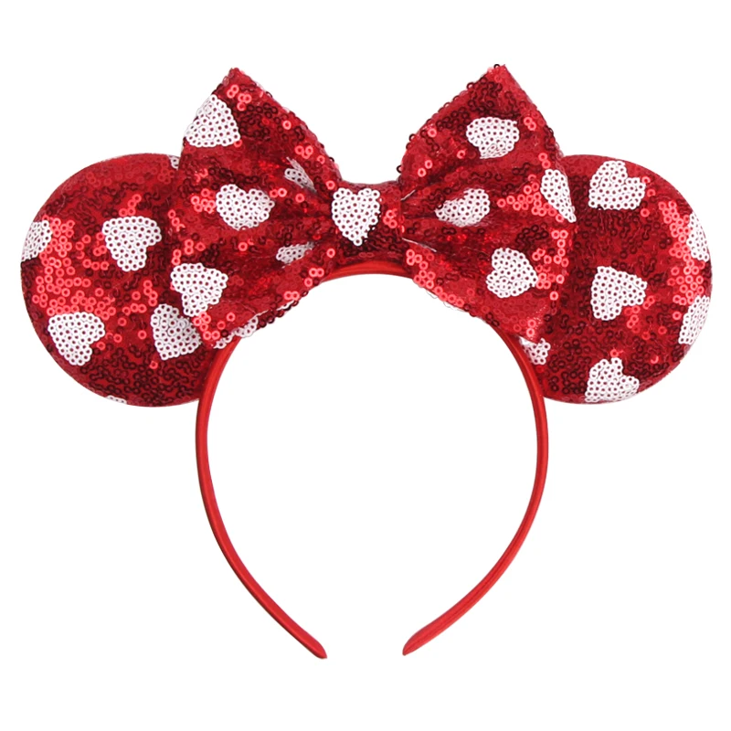 2024 Valentine\'s Day Mouse Ears Headband For Girls Women Sequins Love 5\