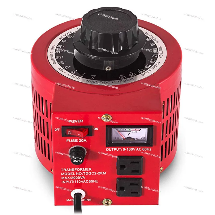 

TDGC2-2KM red, voltage regulator transformer 2000VA input 110V output 0-130V