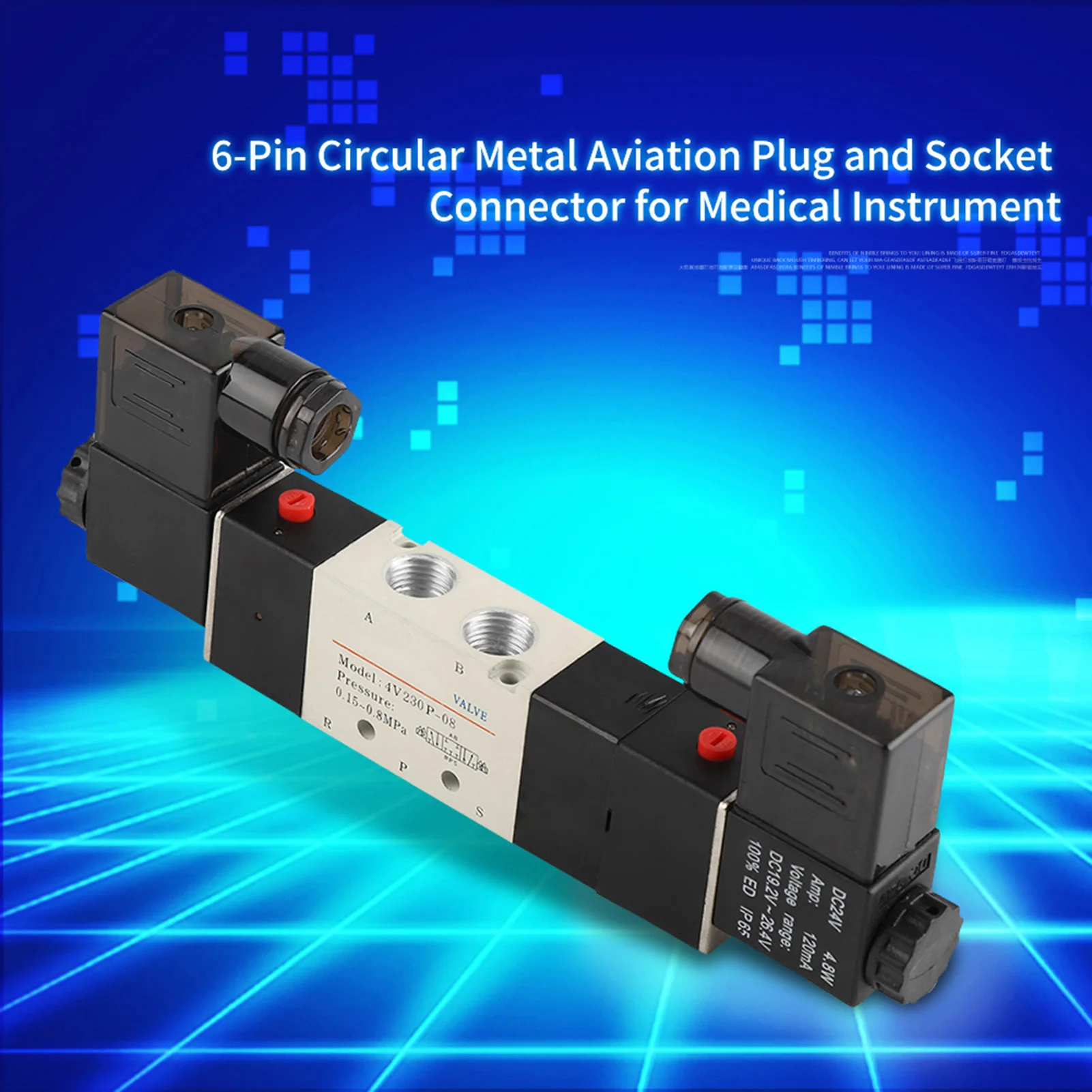 صمام الملف اللولبي للهواء 24 فولت 1/4 مغلق عادة 3 موضع 5 طرق صمام الملف اللولبي الهوائي 0.15-0.8MPa 4V230-08P صمام الملف اللولبي