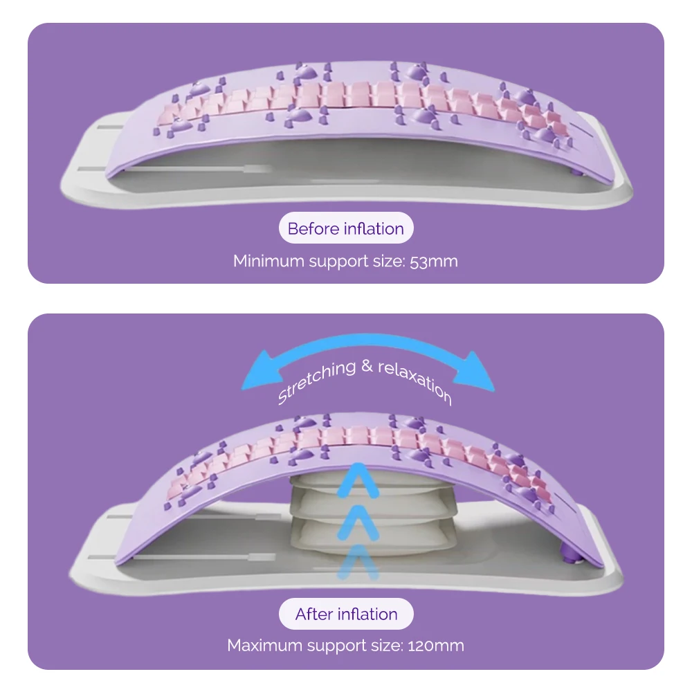 Multi-nível ajustável volta maca massageador airbag cintura pescoço alongamento apoio massagem lombar cervical relaxamento muscular