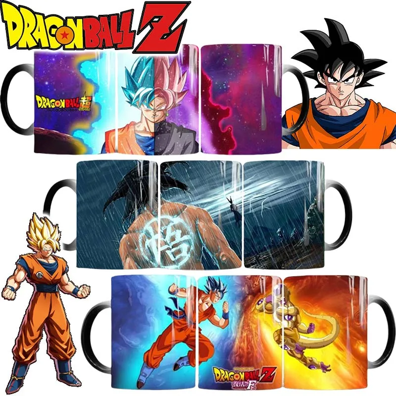 Taza de café de cerámica de Dragon Ball Son Goku, taza de agua que cambia de Color para oficina, taza mágica novedosa, diseño creativo, regalos, 350ML