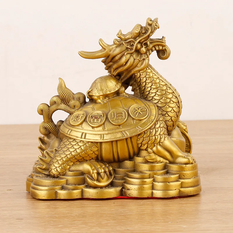 

Brass Ornament Home Treasure Bowl House Guardian Turtle Store Desktop Wealth-Attracting Dragon Turtl