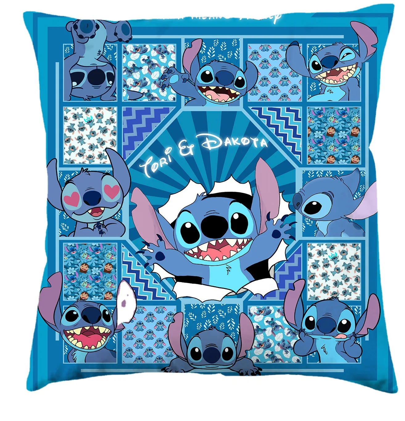 Disney Lilo & Stitch Cushion Cover Pillow Cartoon Stitch Cushion Cover Pillowcase for Home Sofa Pillowcover Home Decoration Gift