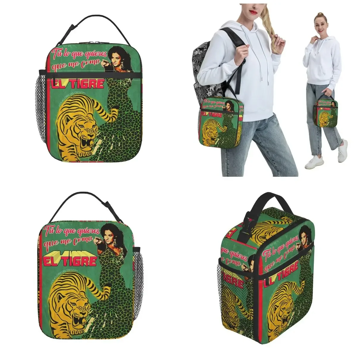 Lola Flores Let The Tiger Eat Me Merch Insulated Lunch Tote Bag For Office Food Storage Bag Portable Thermal Cooler Lunch Boxes