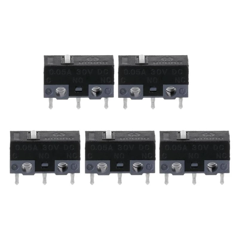 

F3KE 5Pcs Original HUANO Mouse Micro Switch Micro Button White/Blue/Pink/Yellow Dot Switches