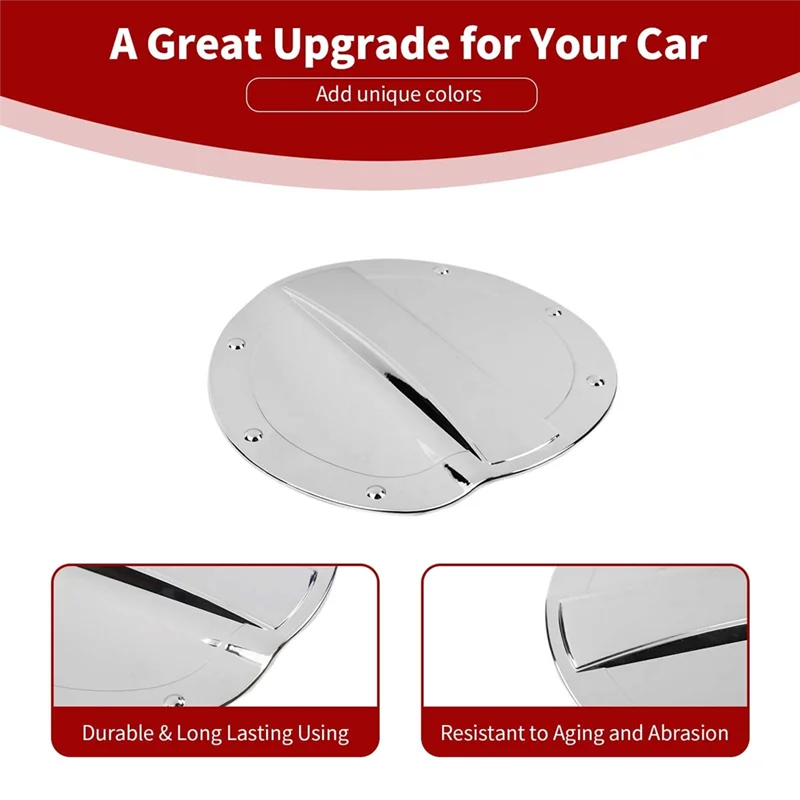 الكروم الملحقات الخارجية سيارة الوقود حشو الباب خزان الغاز غطاء تغليف الكسوة لفورد موستانج 2015-2023 #2