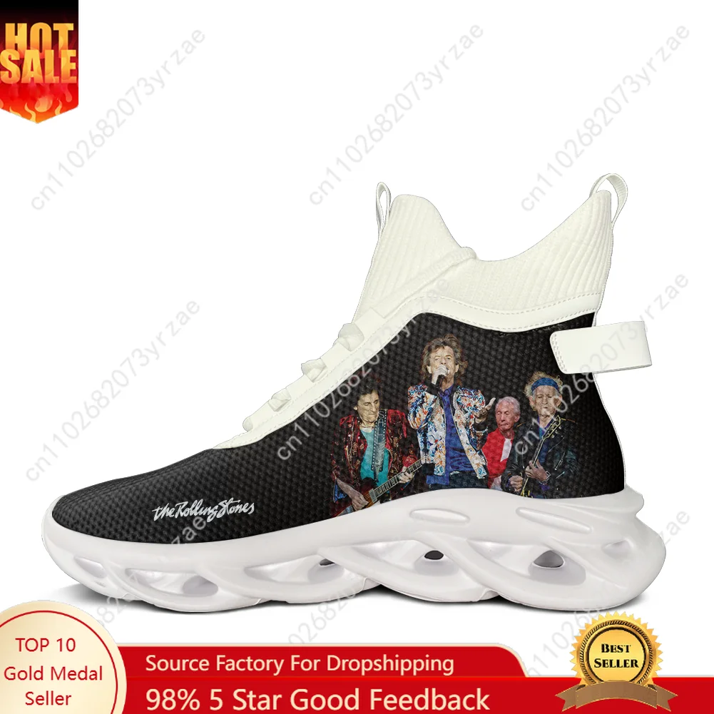 

The Rolling Stones High Top Flats Sneakers Mens Womens Teenager Sneaker High Quality Personalized Casual Shoe Custom Made Shoes