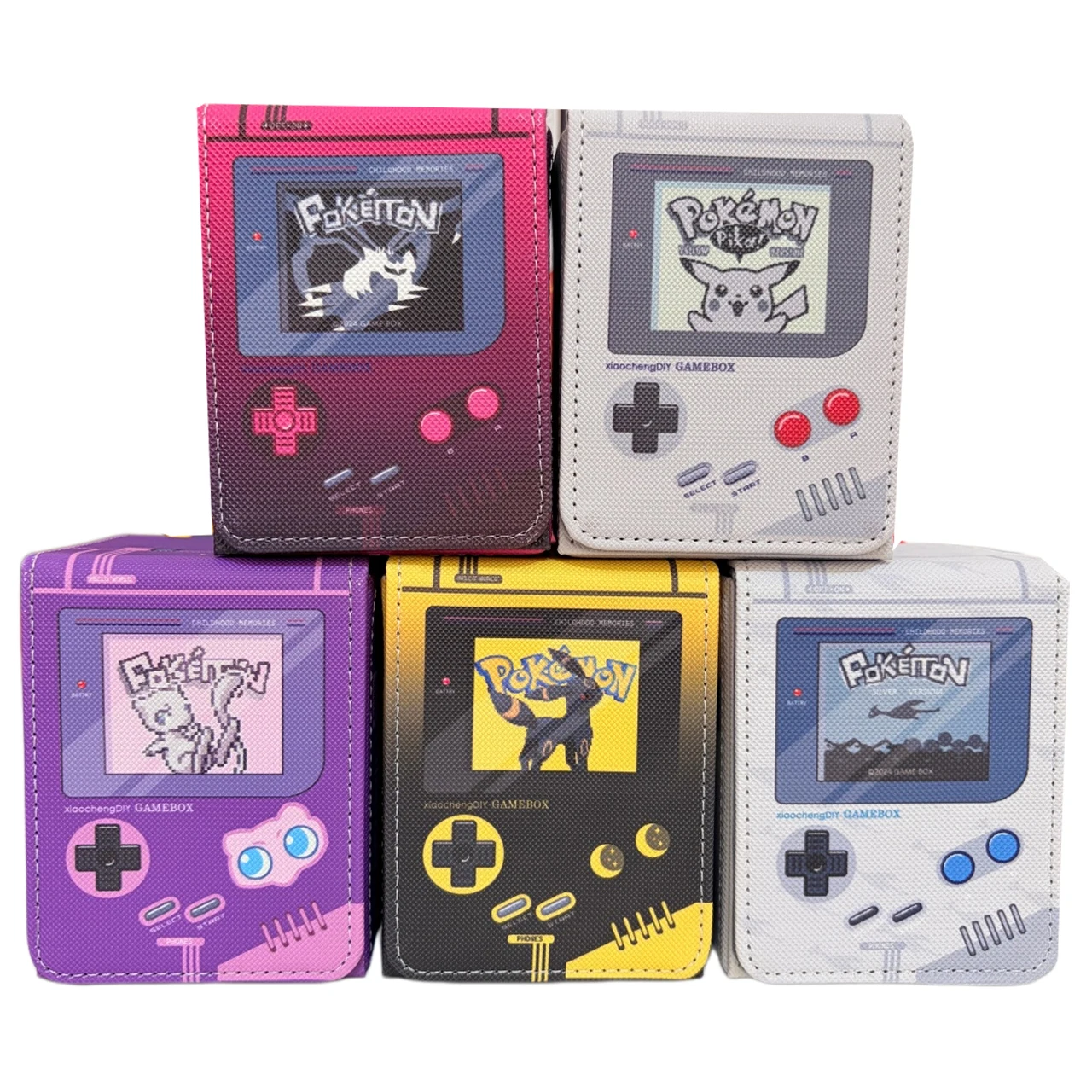 

PTCG Zekrom/Mew Diy Magnetic Leather Game Console Style Tabletop Game Card Box Umbreon/Articuno Game Collection Card Storage Box