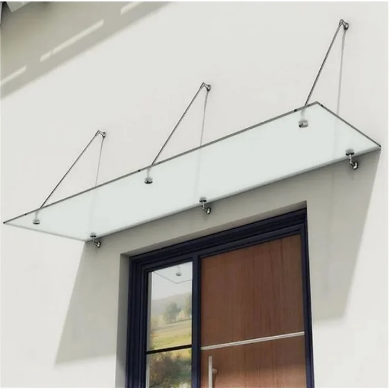 custom.CBMMART High Quality Modern Glass Canopy Hotel Front Door Steel Aluminum Tempered Glass Canopy view 2