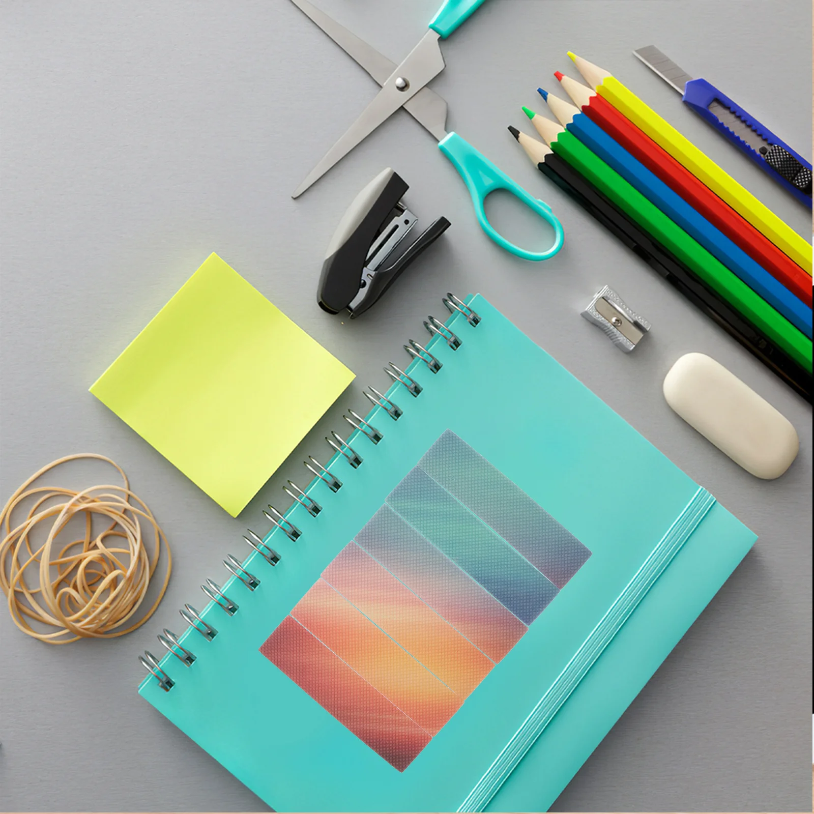 

6Pcs Colored Sensory Strips Rough Texture Stress Relief Stickers Calming Adhesive Strips for Phone Desktop Notebook