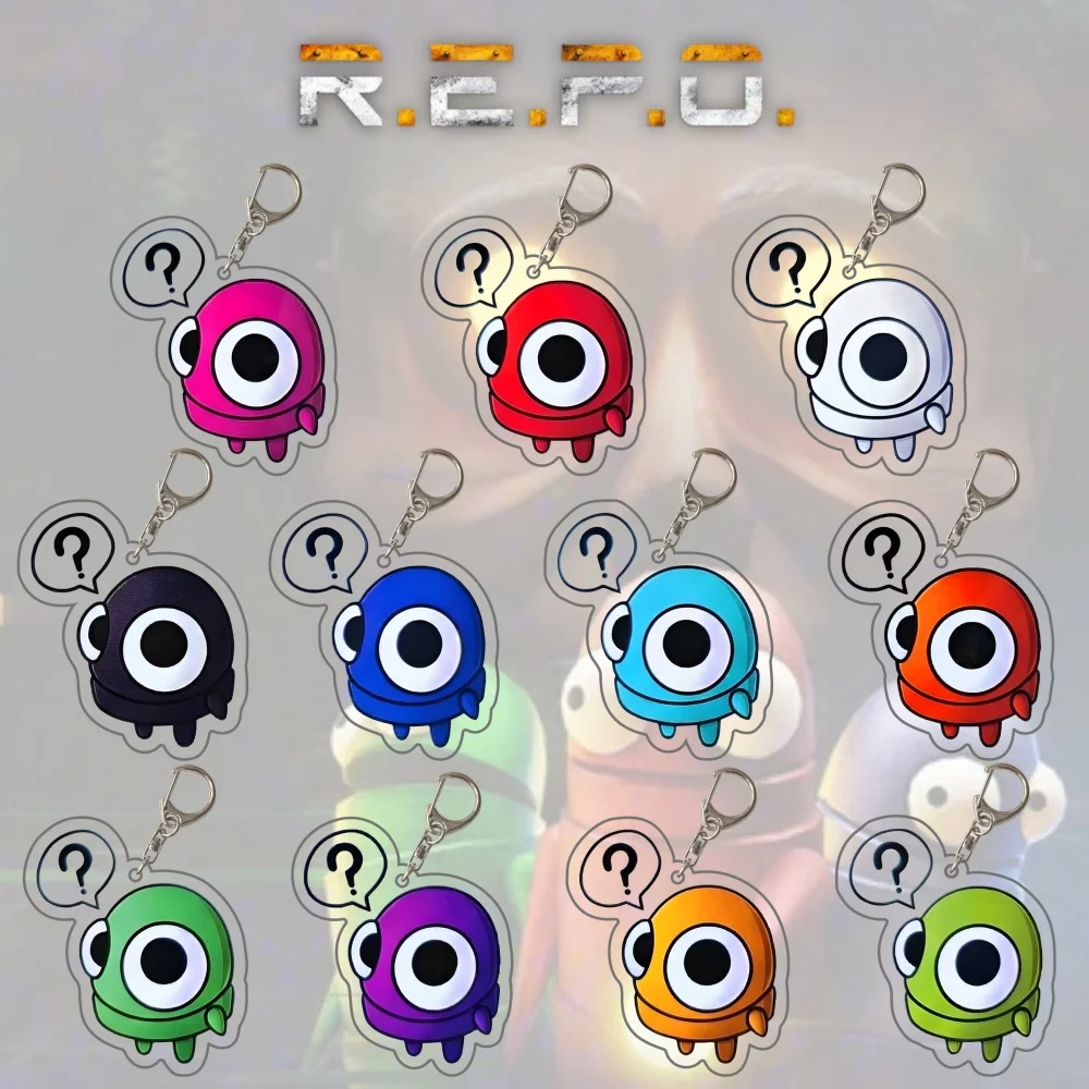 Funny Horrible Game R.E.P.O Keyrings Horror Keychain Llaveros Bag Accessories Key Chain Ring Jewelry Fans Gifts Pendant Charms