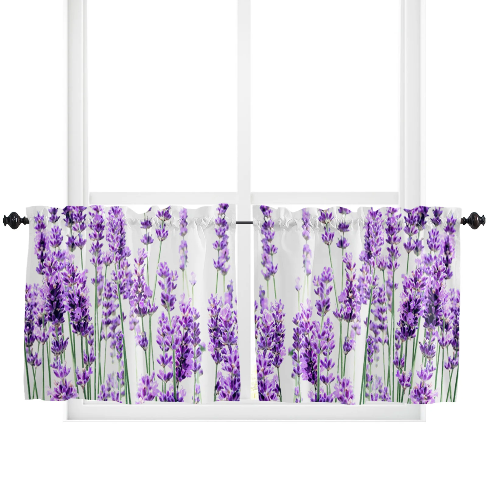 Lavender Plant Flowers Curtains For Living Room Bedroom Window Treatment Home Decoration Drapes Kitchen Curtain