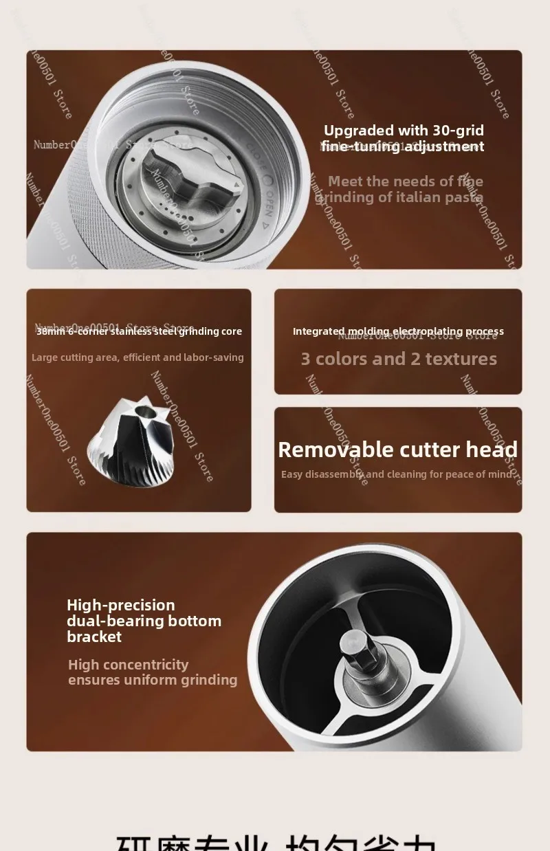 Manual Coffee Grinder Hand Crank  Bean Grinder for Home Brewing Premium