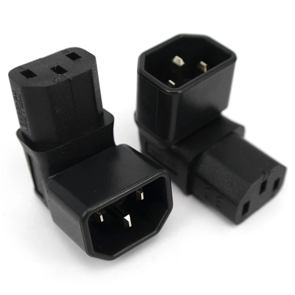 Imagem -04 - para C14 ac Plug Converter up Down Ângulo Power Adapter Plugnew 3pin Feminino para Maler. Iec320 90 Graus Corner10a 205v Iec320 C13