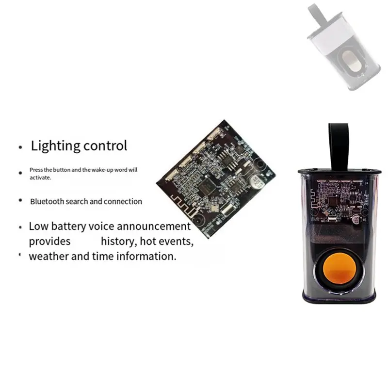 

Портативная беспроводная стереоколонка B68C LED AI с Bluetooth, прогнозом погоды, идеально подходит для уличных и домашних мероприятий