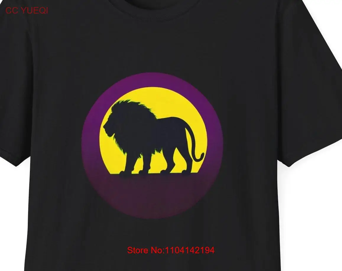 Lion Big Cat Love Softstyle T Shirt Africa Full moon tiger zoo animal pet tee gift for him her teen mane fur meow tail black