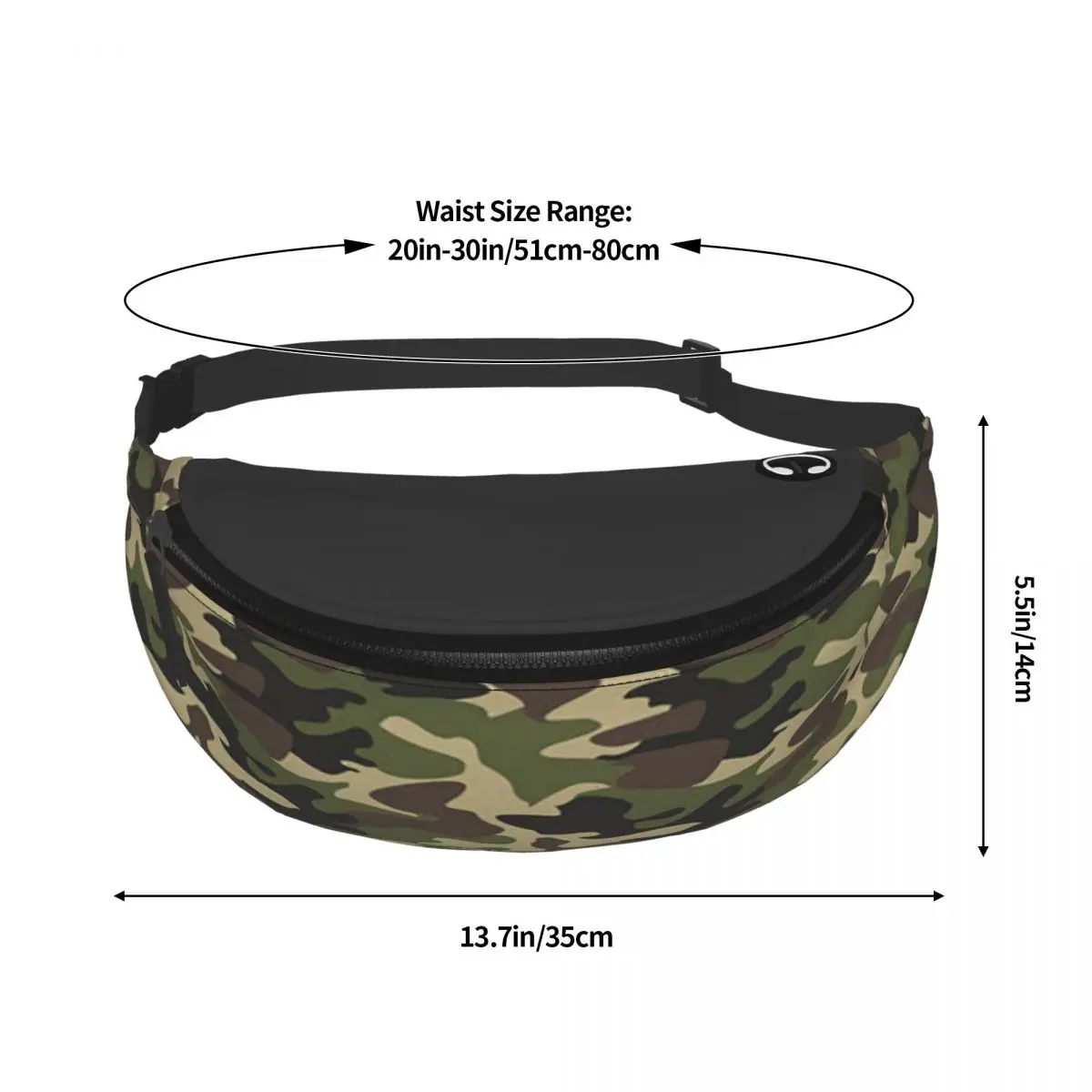 Leger Camouflage Fanny Pack Vrouwen Mannen Custom Militaire Tactische Crossbody Heuptas Voor Fietsen Camping Telefoon Geld Pouch