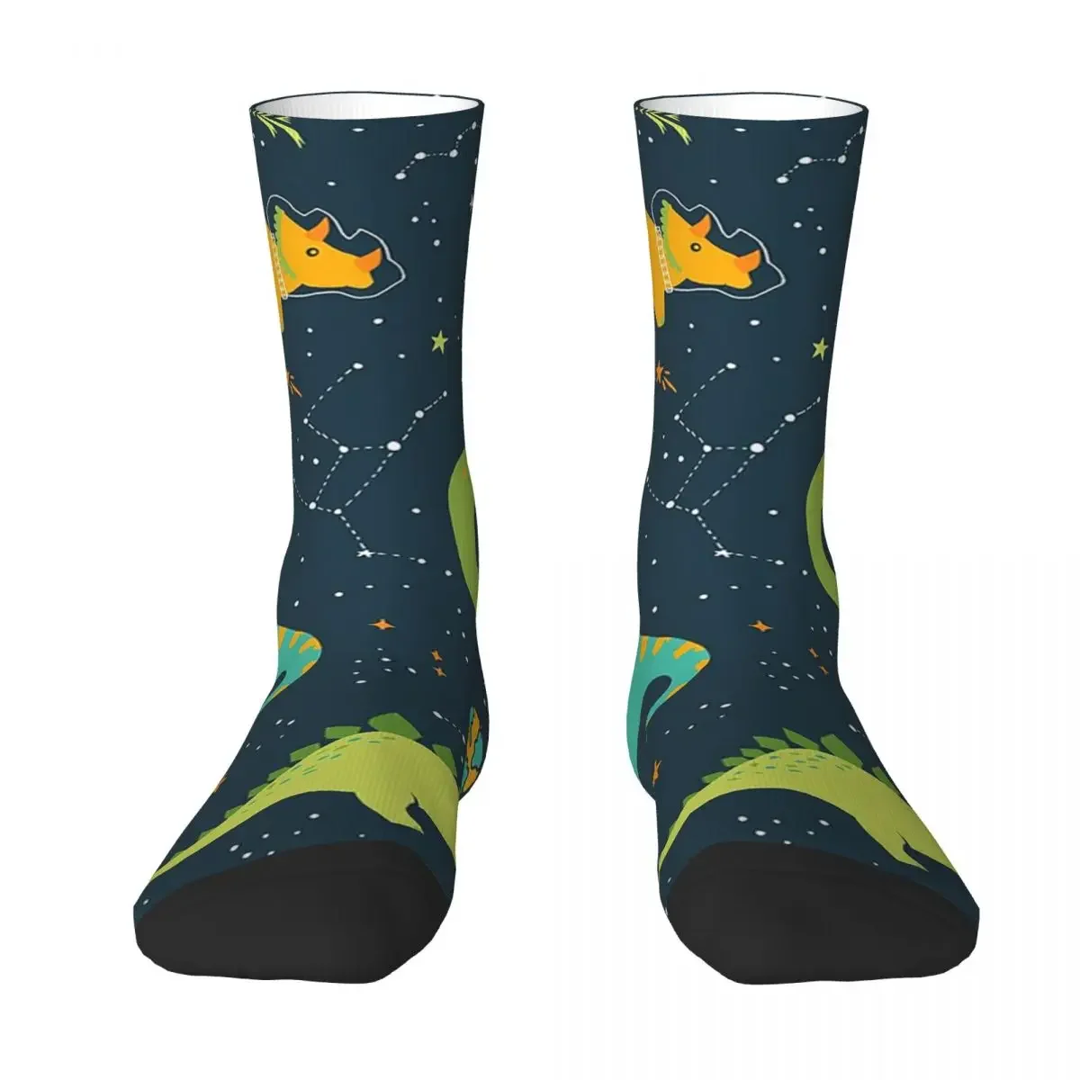 Chaussettes d'aventure de l'espace de dinosaure, bas Harajuku super doux, chaussettes longues toutes saisons, accessoires pour cadeaux unisexes