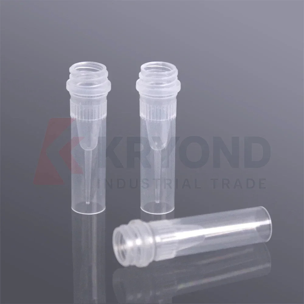 500Pcs 0.5ml/1.5ml/2.0ml Screw Cap Cryovial Sample Tubes, PP Material, DNase/RNase Free, Without Caps
