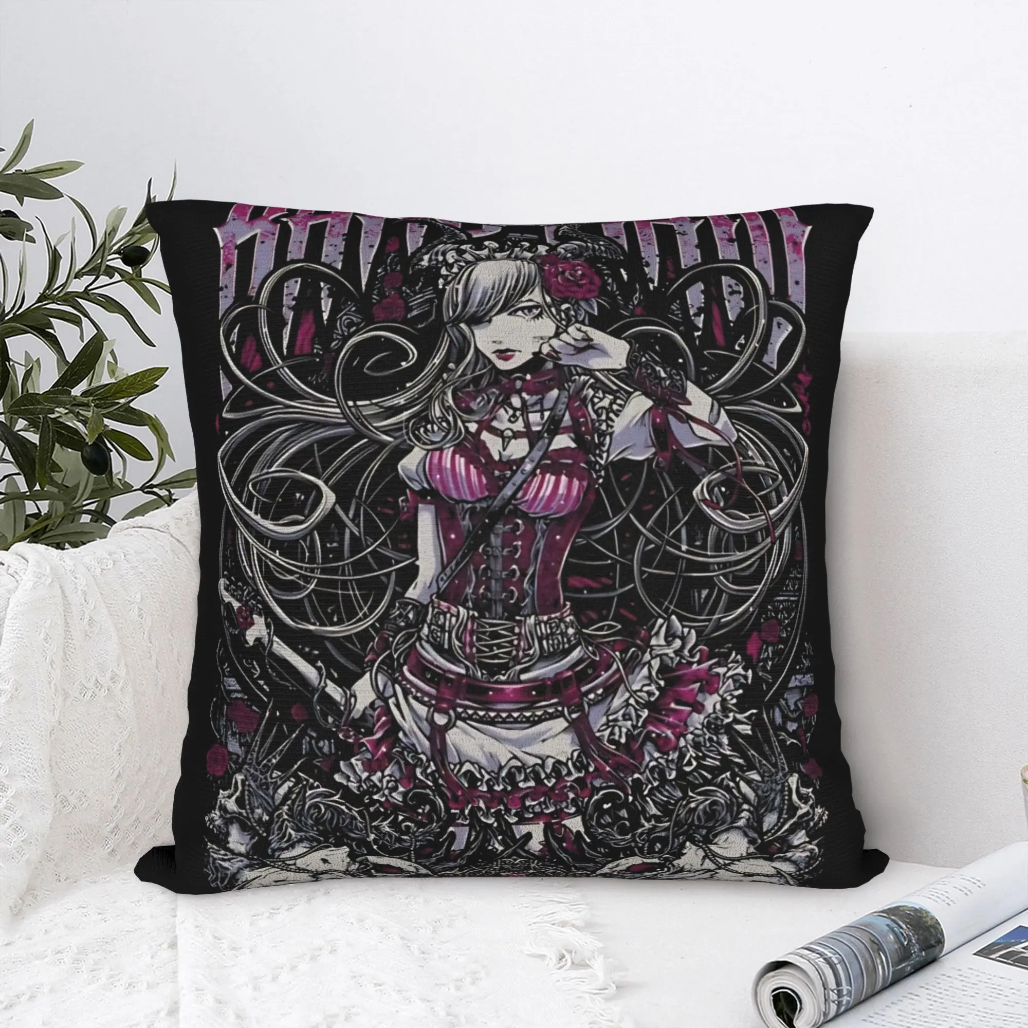 Band Maid 4  Square Pillow Case  Cushion Covers Awesome Polyester Decor Pillowcover for Sofa 45*45cm