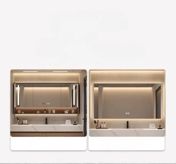 

Light luxury rock slab seamless, integrated basin, smart bathroom, cabinet group washstand