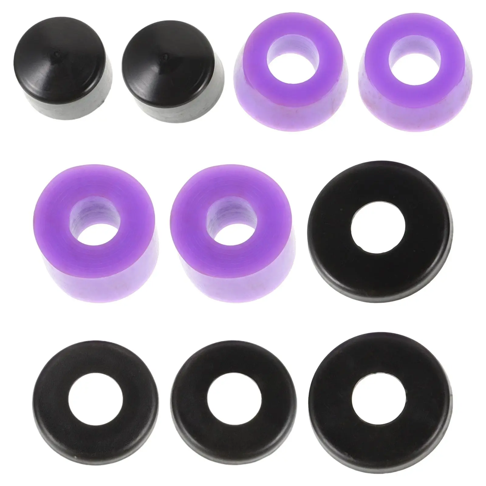 

Shock Absorber Pu Risers Purple Bowl Shaped Pads Replacement Skateboard Truck Axle Washers Bushings Truck