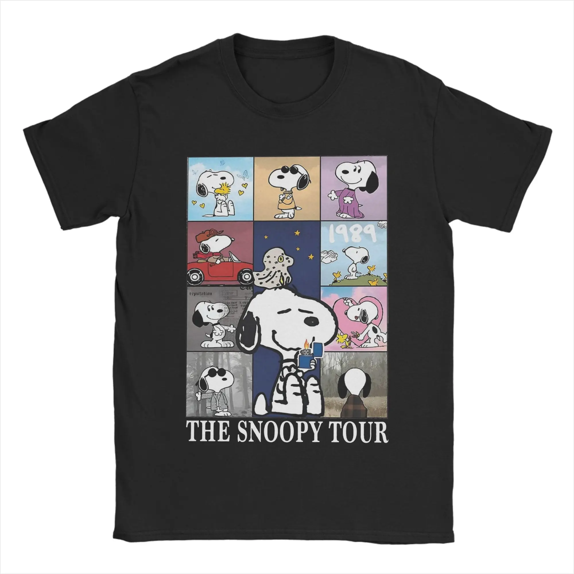 

Удивительная милая футболка Snoopy The Eras Tour, мужская хлопковая футболка с круглым вырезом, футболка с короткими рукавами, одежда 6XL