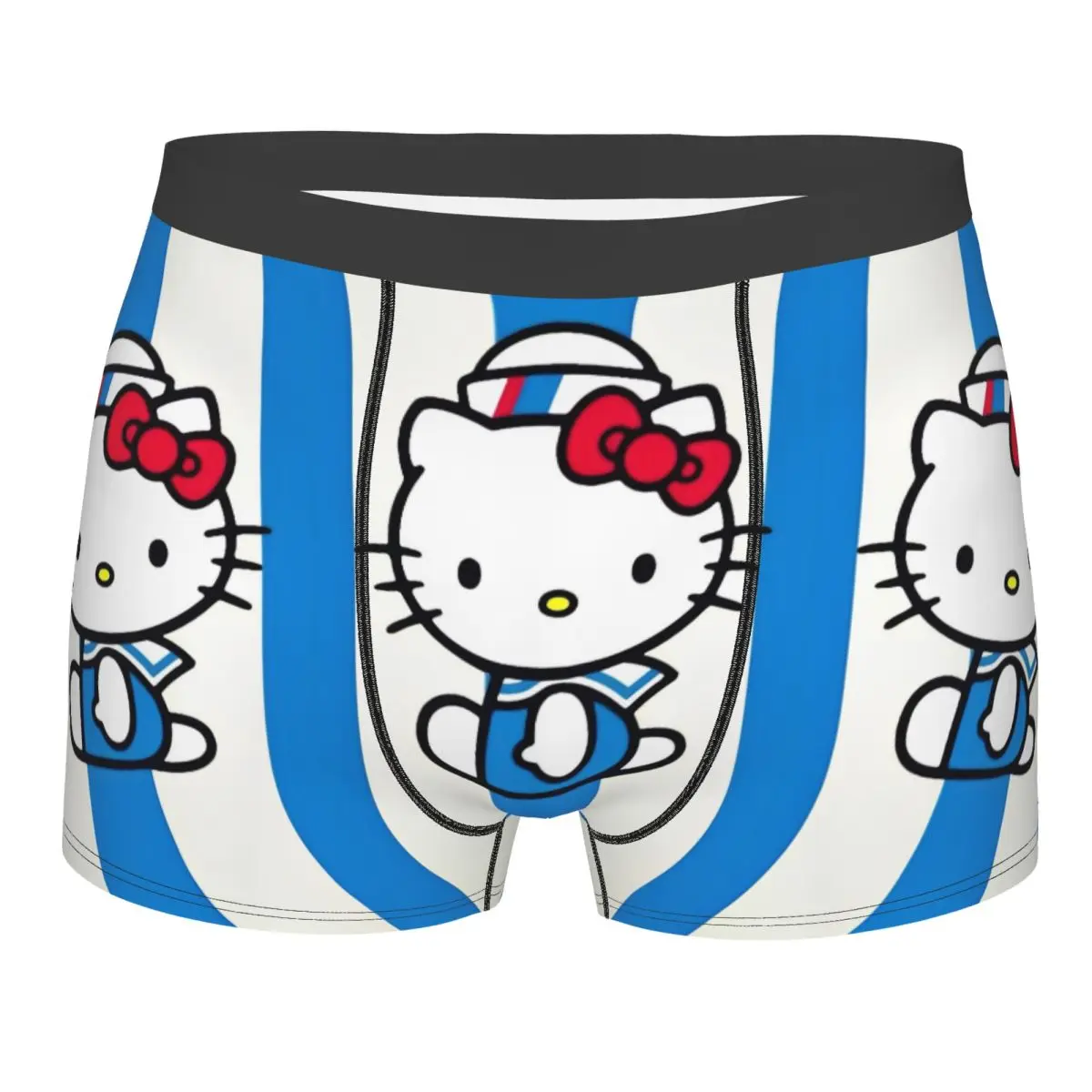 Man Hello Kitty Sailor Underwear Sexy Boxer Briefs Shorts Panties Homme Breathable Underpants S-XXL