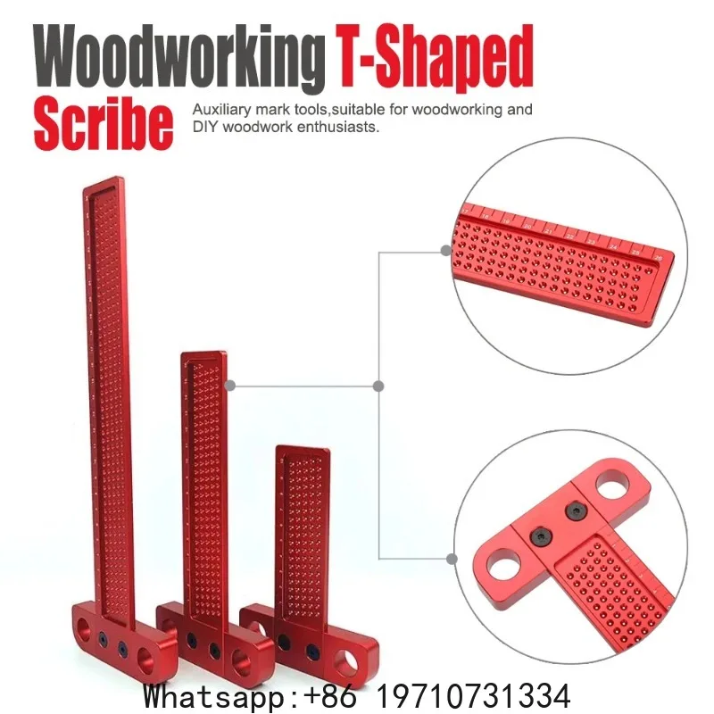 Woodworking ScribeT160/T260 T-type Ruler Hole Scribing Gauge Aluminum Crossed Feet Crossed-out Tool Measuring Tool