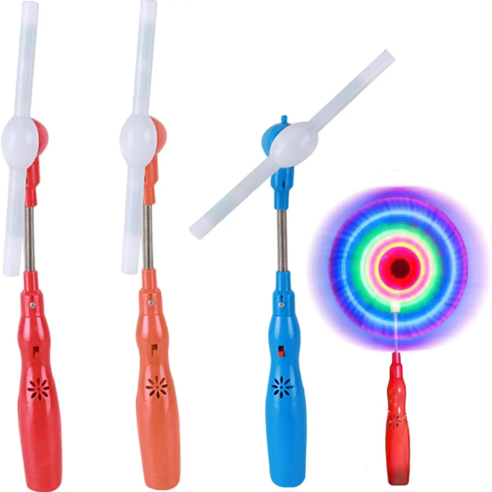 Random Color LED Music Windmill Spinner Glow Rainbow Flashing Windmill Rotating Toy Spinning Mini Handheld Light Up Windmill Toy