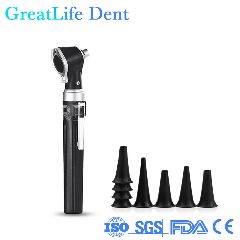 GreatLife Dent Portable Professional Otoscopio Diagnostic Kit ENT Ear Care Endoscope LED Otoscope Ear Cleaner with 8 Tips