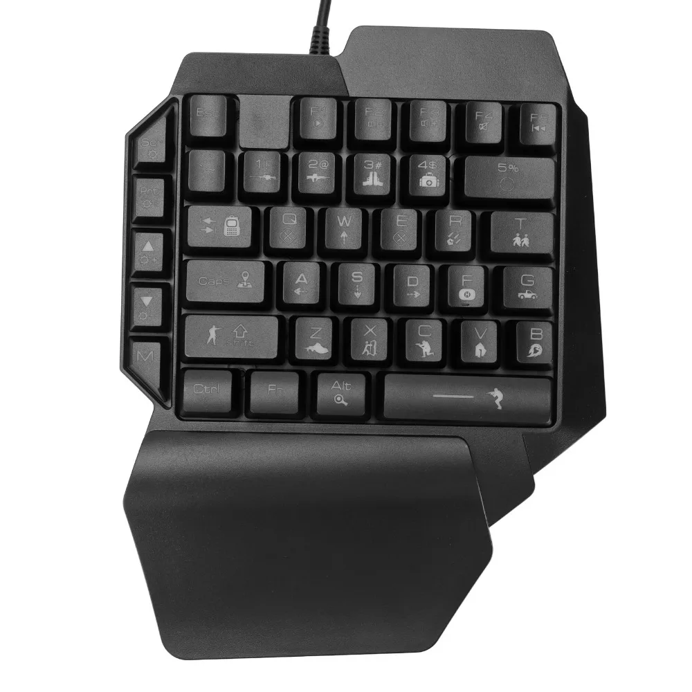 Plug and Play RGB Backlit One Handed Gaming Keyboard USB Wired 39 Keys Gaming Keypad Game Controller Professional Gaming