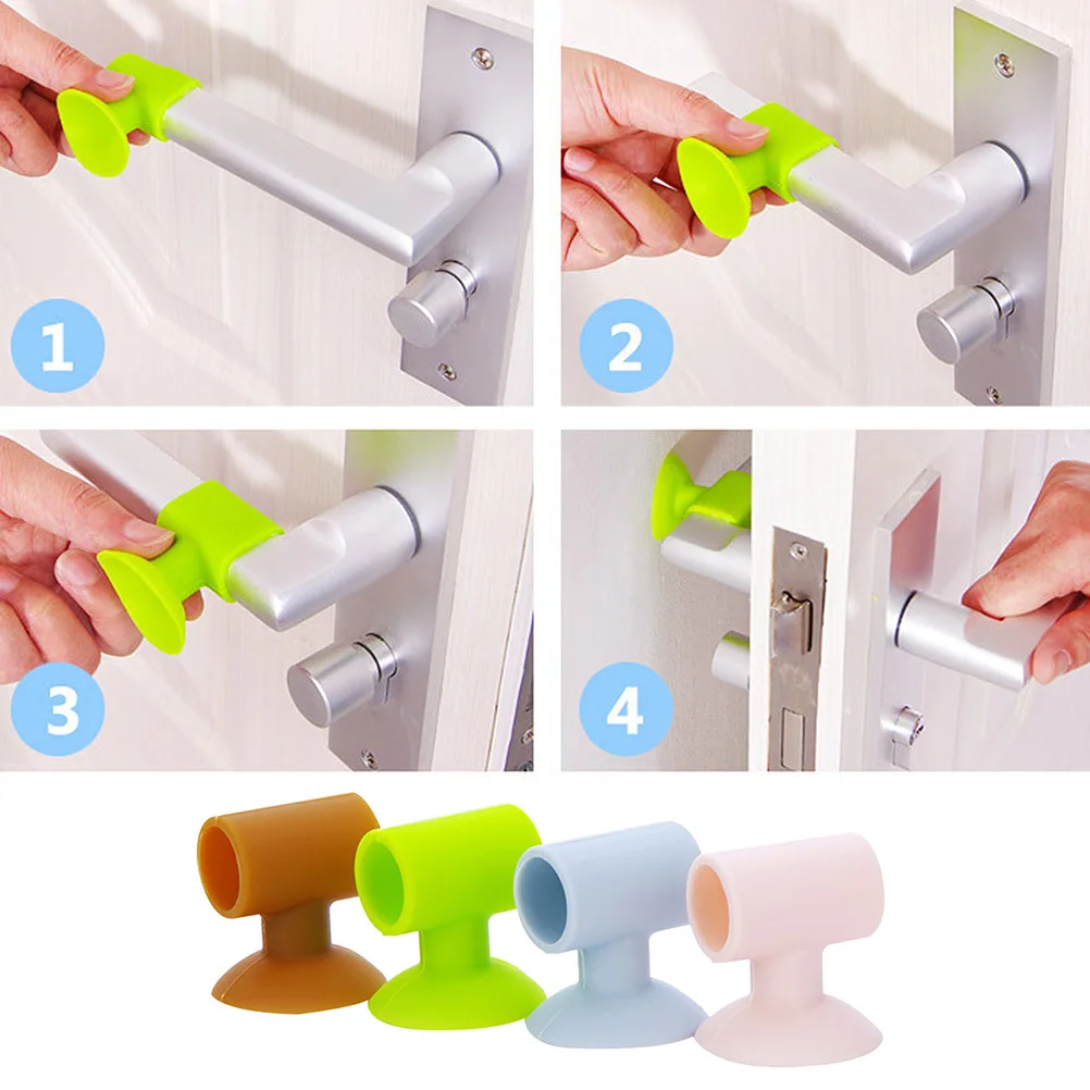 

5pcs Handle Crash Pad Silicone Wall Guard Anti-Collision Soft Adhesive Pads For Home Office Bedroom Hotel (Blue Pink