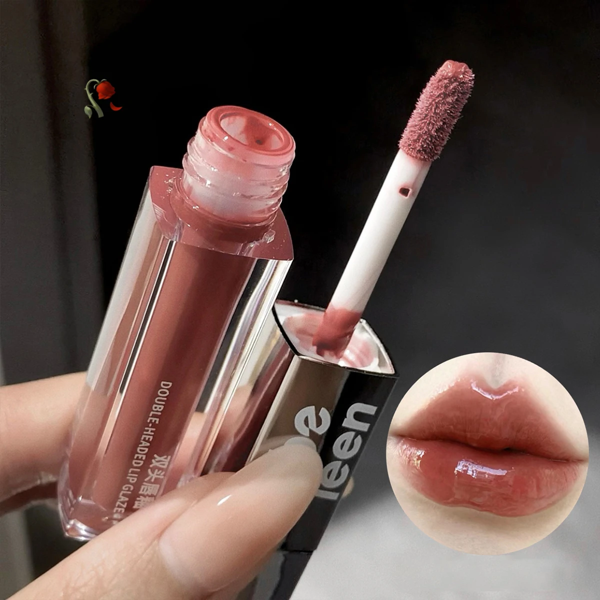 コベリーン ダブルヘッド リップグレイズ マットリップマッド クリアガラス ドッジングリップ ドライウォーター保湿ミラーリップグレイズ